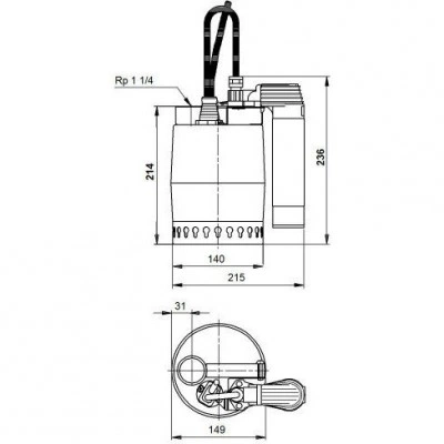 Насос Grundfos Unilift KP-250-AV1 дренажный Насос Grundfos Unilift KP-250-AV1 дренажный