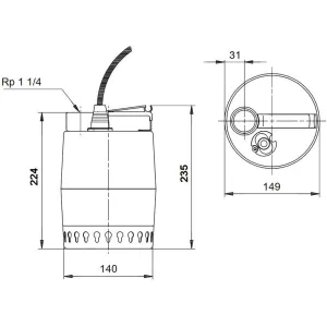 Насос Grundfos Unilift KP-350-M1 дренажный (ГРУНДФОС) Насос Grundfos Unilift KP-350-M1 дренажный (ГРУНДФОС)