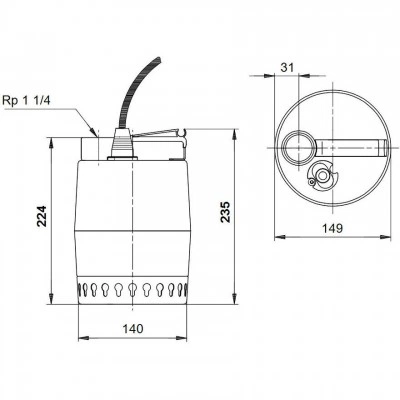 Насос Grundfos Unilift KP-350-M1 дренажный Насос Grundfos Unilift KP-350-M1 дренажный