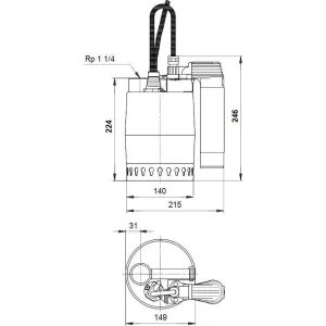 Насос Grundfos Unilift KP 350-AV1 1 x 230 В дренажный (ГРУНДФОС) Насос Grundfos Unilift KP 350-AV1 1 x 230 В дренажный (ГРУНДФОС)