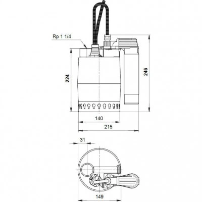 Насос Grundfos Unilift KP 350-AV1 1 x 230 В дренажный Насос Grundfos Unilift KP 350-AV1 1 x 230 В дренажный