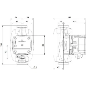 Насос Grundfos ALPHA1 L 15-60 130 1x230V 50Hz 6H циркуляционный (ГРУНДФОС) Насос Grundfos ALPHA1 L 15-60 130 1x230V 50Hz 6H циркуляционный (ГРУНДФОС)